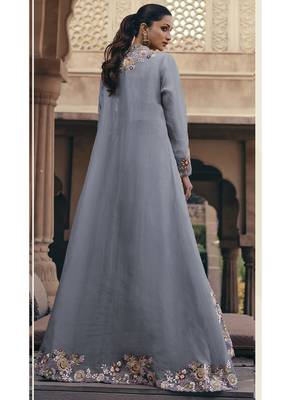 light blue chinon silk embroidered ready to wear lehenga with strug 3