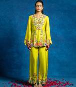 Blue embroidered cotton kurta set