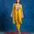 Yellow embroidered cotton kurta set