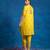 Yellow embroidered cotton kurta set