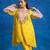 Yellow embroidered cotton kurta set