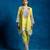Yellow embroidered silk kurta set