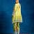 Yellow embroidered silk kurta set