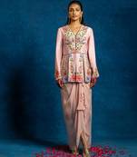 Pink embroidered silk Co Ord Set