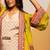 Multicolor floral printed satin Dress With Cape