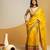 Yellow embroidered organza saree