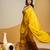 Yellow embroidered organza saree