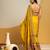 Yellow embroidered organza saree
