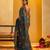 Blue floral printed organza saree