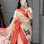 Cream color kalamkari printed silk saree with unstitched blouse