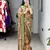 Green color kalamkari printed silk saree with unstitched blouse
