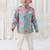 Cream floral printed viscose bandhgala set