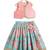 Pink & blue floral printed cotton lehenga  set