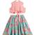 Pink & blue floral printed cotton lehenga  set