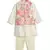 Cream floral printed viscose nehru jacket set