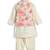 Cream floral printed viscose nehru jacket set