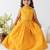 Yellow plain cotton lehenga