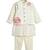 Cream floral printed viscose nehru jacket set