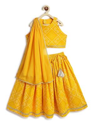 Yellow plain cotton lehenga 2