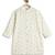 Cream floral printed viscose nehru jacket set