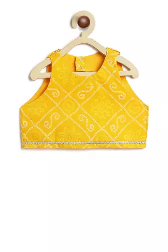 Yellow plain cotton lehenga