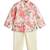 Cream floral printed viscose bandhgala set