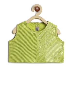 Green plain cotton lehenga 3