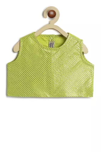 Green plain cotton lehenga