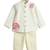 Cream floral printed viscose bandhgala set
