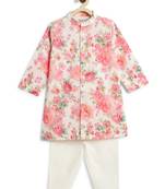 Cream floral printed cotton kurta set