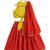 Yellow  & red floral printed cotton lehenga  set