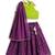 Green & purple floral printed cotton lehenga set