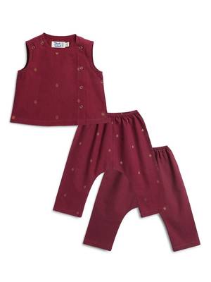 Purple floral printed cotton co ord set 2