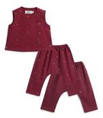 Purple floral printed cotton co ord set