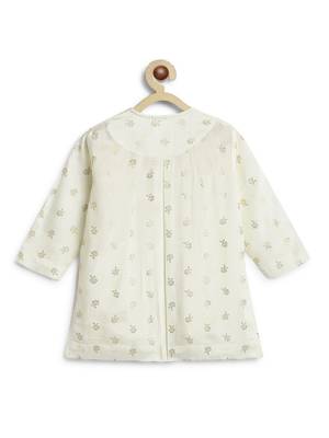 Cream floral printed viscose kurta set 5