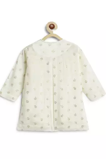 Cream floral printed viscose kurta set