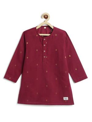 Purple plain cotton kurta 2