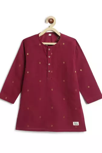 Purple plain cotton kurta