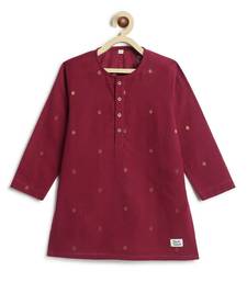 Purple plain cotton kurta