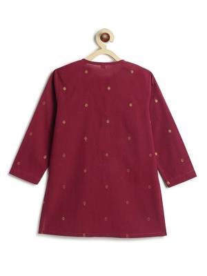 Purple plain cotton kurta 3