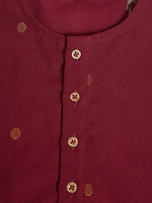 Purple plain cotton kurta 4