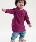 Purple plain cotton kurta