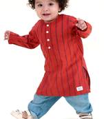 Red plain cotton kurta