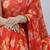 Orange color floral printed with pearl moti lace weightless saree with unstitched blouse