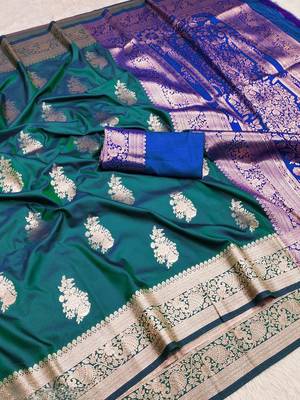 rama art silk blend zari woven saree with blouse 1