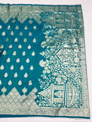 rama art silk blend zari woven saree with blouse 2