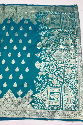 rama art silk blend zari woven saree with blouse
