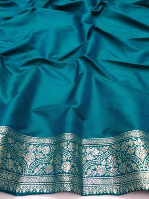 rama art silk blend zari woven saree with blouse 3