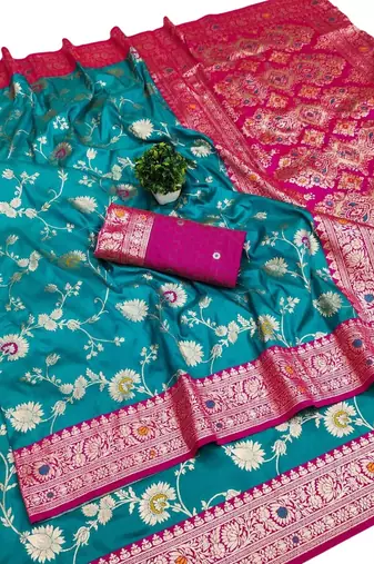 rama art silk zari woven saree with blouse