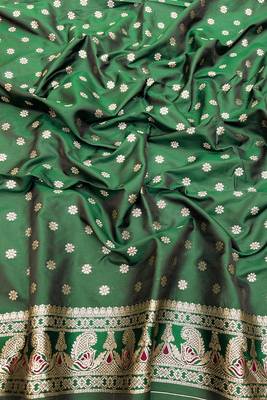 wine zari woven art silk blend saree with blouse 2